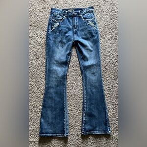 Embellished Flare Jeans Y2K, Size 6